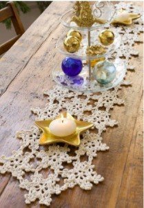 Crocheted Snowflake Table Runner-1