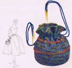 Iridescent And Blue Bag With Beads-1